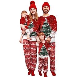MUYOGRT Weihnachten Familie Pyjama Set, Weihnachtspyjama Weihnachten Schlafanzug Familie Set, Matching Christmas Pyjamas Couple Set, Schlafanzug Outfit für Damen Herren Kinder（16，Mama） von MUYOGRT