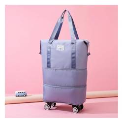 Reisetasche Mit Rollen Damen Erweiterbare, Abnehmbare RäDer, Luggage Bag Wasserdicht, VerschleißFest, Reisetasche Damen Geeignet FüR Reisen,Blue von MWSHIYUQING