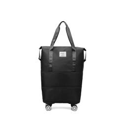 Reisetasche Mit Rollen Leicht Erweiterbare, Abnehmbare RäDer, Weekender HandgepäCk Wasserdicht, VerschleißFest, Carry On Bag Geeignet FüR Sportliche AktivitäTen,Black von MWSHIYUQING