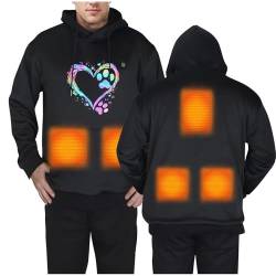 MXETWJEL 2024 Beheizbare Hoodie für Herren Damen 5 Heizzonen Mantel Casual Elektrische Beheizte Sweatshirt mit Kapuze Sport Pullover Baumwolle Langarm Kapuzenpullover Casual Outdoor Funktionsjacke von MXETWJEL