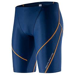 MY KILOMETRE Herren Jammers Lang Badehose Schwimmen Badeanzug Jammer (DE/NL/SE/PL, Alphanumerisch, XXL, Regular, Regular, Dunkelblau-PBT) von MY KILOMETRE