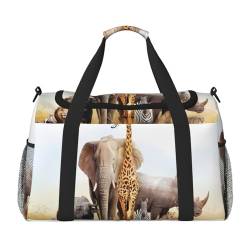 Animal Safari Leichte wasserdichte große Kapazität Handheld Schulter Crossbody Reisetasche Persönliche Gegenstände Organizer Tasche, Schwarz , Einheitsgröße von MYGANN