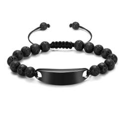 MYPOWER Urnenarmband für Asche, Gedenkurnenmanschette, verstellbarer Armreif, Aschenhalter für Menschen und Haustiere, Damen und Herren, Andenkenschmuck, Schwarz von MYPOWER