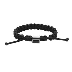 MYPOWER Zylinderförmiges Urnenarmband für Asche, geflochtenes Seil, verstellbare Feuerbestattungsarmbänder, Andenken-Gedenkschmuck für Damen und Herren, Schwarz von MYPOWER