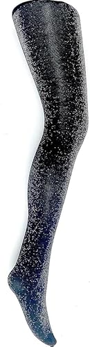 MYSASI Damenstrumpfhose, blickdicht, 60 Denier, glitzernd, goldfarben - silber, Schwarz glitzernd, 20-22 Plus Tall von MYSASI