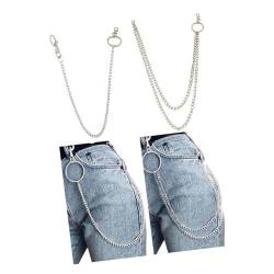 2-teilig Taschen-Taillenkette taschenkette Kettengürtel-Set Hip-Hop-Hose,Jeans-Kette, Taschenkette mit Schlüsselring für Hosengürtel,Jeans von MYSUNBAR