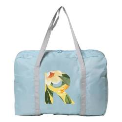 Weekender Bag Damen-Reisetasche, faltbar, Reisetasche, Tragetasche, Handgepäck, Sport-Reisetasche, Weekender, Übernachtung, Blumenmuster-Druck Duffel-Reisetasche (Color : 5floral R) von MZPOZB