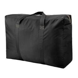 Weekender Bag Große Kapazität, Faltbare Gepäcktasche, Unisex, verdickendes Oxford-Stoff, Reise-Seesäcke, robuste Umzugs-Aufbewahrungstasche Duffel-Reisetasche (Color : M Black) von MZPOZB