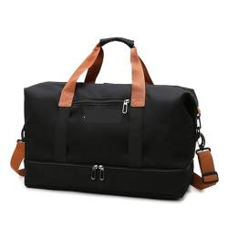 Weekender Bag Multifunktionaler Reiserucksack, große Kapazität, Schulter-Sporttasche, verstellbare Reisetasche, Outdoor-Gepäcktasche Duffel-Reisetasche (Color : Black) von MZPOZB