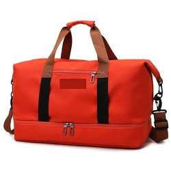 Weekender Bag Multifunktionaler Reiserucksack, große Kapazität, Schulter-Sporttasche, verstellbare Reisetasche, Outdoor-Gepäcktasche Duffel-Reisetasche (Color : Red) von MZPOZB