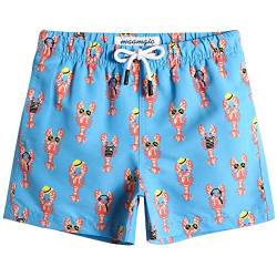 MaaMgic Badehose Jungen Sommer Badeshorts Schnelltrocknend Boardshorts mit Netzfutter Taschen und Verstellbarem Tunnelzug Urlaub Shorts Languste Blau,3 Jahre von MaaMgic