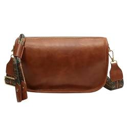 Mabecol Crossbody Bag Damen Handy pu leder Umhängetasche Damen Handytasche zum Umhängen, Umhängetasche Damen Klein Moderne Taschen mit Breitem Schultergurt u 2 fächern (Braun) von Mabecol