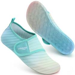 Mabove Badeschuhe Wasserschuhe Schwimmschuhe Damen Herren Strandschuhe Aquaschuhe Barfussschuhe Badesoken Surfschuhe(JianBian-Grün,44/45 von Mabove