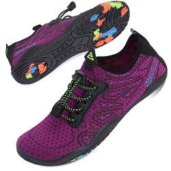 Mabove Strandschuhe Wasserschuhe Damen Schnell Trocknen Surfschuhe Schwimmschuhe Aquaschuhe Badeschuhe Barfussschuhe (Lila 222,42 EU) von Mabove