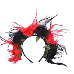 Zartes Kunstblumen-Haarband, dünnes Seitenhaarband, Kunstblumen-Haarband für Mädchen, Halloween-Haarband, niedliche Stirnbänder für Damen, niedliches Blumendekor, Stirnbänder für Frauen, zum Waschen von Mabta
