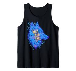 Heiliges blumiges mystisches Tier, heulender Wolf, Wölfe, Liebhaber Tank Top von Machine Elf Dreamscape Inc.