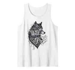 Heiliges blumiges mystisches Tier, heulender Wolf, Wölfe, Liebhaber Tank Top von Machine Elf Dreamscape Inc.