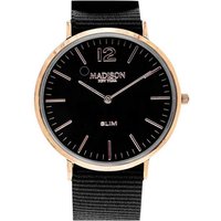 Madison New York Quarzuhr Madison New York Herren Armbanduhr Slim Rosegold/Schwarz G47471ZH16, Madison New York Herren Armbanduhr Slim Rosegold/Schwarz G47471ZH16 von Madison New York