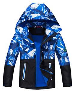 Maeau Softshelljacke Kinder Jungen Regenjacke Gefüttert Kinder Übergangsjacke Jungen Wasserdicht Wanderjacke Outdoorjacke Winddicht 98-152 (Farbe 4, 122-128) von Maeau