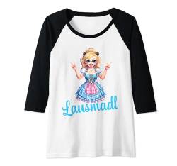 Damen Lausmadl Shirt Kinder Ersatz Tracht Damen Dirndel Kostüm Raglan von Mädchen Trachtenshirt bayrisches Madl Bluse