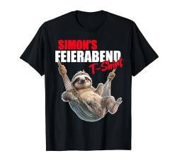 SIMON TShirt Rente Feierabend Faultier Vorname Spruch T-Shirt von Männer Geschenke zum Feierabend Faultier mit Name