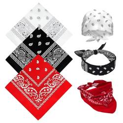 Bandana, 3 Stück Bandana Kopftuch Damen und Herren, Bandana Herren, Bandana Schwarz, Kopftuch Herren, Bandanas mit Original Paisley Muster, Headwear Haar Schal Ansatz Handgelenk Kopf Biker von MagiSel