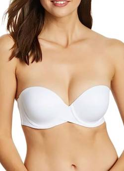 Maidenform Bra Strapless Womens New Size 38B White 79% Nylon 21% Spandex Halter, Criss Cross Full Coverage no Slip Straps von Maidenform