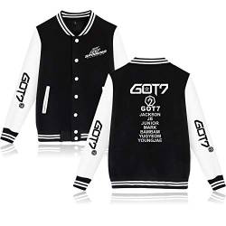 GOT7 Kpop Jacke Baseball Sweatshirt GOT7 Pullover Third World Tour Keep Spinning Fans Freizeitmäntel Langarm Tops Mode Mäntel für Männer Frauen von Maisley