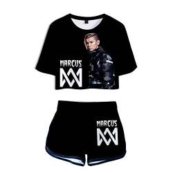 Maisley MARCUS&MARTINUS Twins Sänger Trainingsanzug Sommer Tops + Sport Kurze T-Shirt Shorts Tracksuit Sportswear-Sets für Damen von Maisley