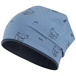 Mütze Junge Übergangsmütze Beanie Kindermütze Baby Hunde Fuchs Allover-Print, Größe: 50-52, Farbe: blau von Maja