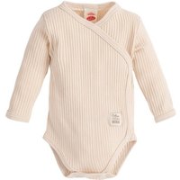 Makoma Wickelbody Baby Langarm Body Gerippt für Neugeborene -HarmonyBeige- (1-tlg) 100% Baumwolle von Makoma