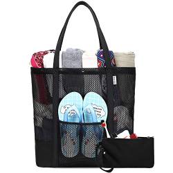 Makukke Große Strandtasche Damen Xl Familie – Beach Bag Netztasche Strand Mit mit kleiner Geldbörse, Pooltasche – Essentials für Schwimmen, Fitnessstudio, Spielzeug von Makukke