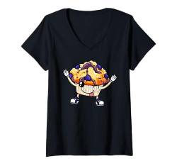 Damen Lustige Muffins Dessert Essen T-Shirt mit V-Ausschnitt von MalMuffinsLuv