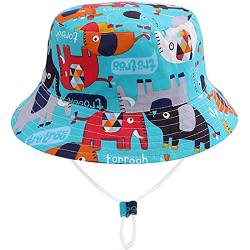 Malaxlx Baby Sonnenhut Fischerhut Elefant Blau Sommerhut Strandhut UV Schutz Bucket Hat Eimer Hut für 6-12 Monate Mädchen Jungen von Malaxlx