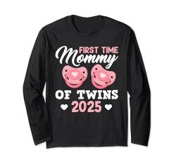 Werdende Mutter FIRST TIME MOMMY OF TWINS 2025 Bald Mama Langarmshirt von Mama Zwillinge Geschenk Geburt Zwillinge Schwanger