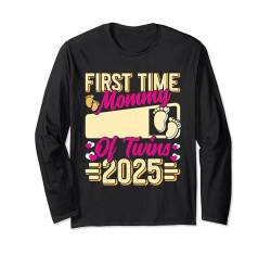 Zwillinge FIRST TIME MOMMY OF TWINS 2025 Bald Zwillingsmama Langarmshirt von Mama Zwillinge Geschenk Geburt Zwillinge Schwanger