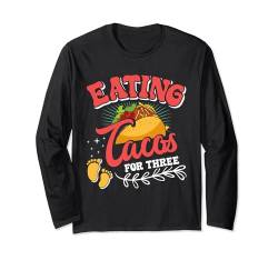 Zwillingsmama EATING TACOS FOR THREE Lustiges Bald Mama Langarmshirt von Mama Zwillinge Geschenk Geburt Zwillinge Schwanger