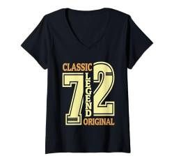 Damen 52 Jahre Classic 1972 Legend Original 52. Geburtstag T-Shirt mit V-Ausschnitt von Mann, Frau Geburtstag Design