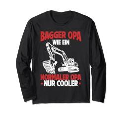 Bagger Opa Bauarbeiter Lustiges Vatertag Langarmshirt von Mann Baggerfahrer Kleidung