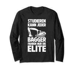 Lustiges Studieren Bagger Fahren Bauarbeiter Langarmshirt von Mann Baggerfahrer Kleidung