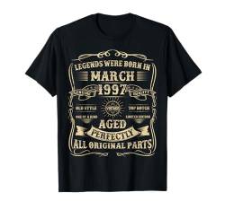 28. Geburtstag Geschenke für Männer 28 Jahre alt Geburtstag März 1997 T-Shirt von March Retro Birthday Outfit For Men And Women