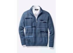 Strickjacke MARCO DONATI Gr. 48, blau (jeansblau-meliert) Herren Strickjacken von Marco Donati