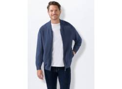 Strickjacke MARCO DONATI Gr. 56/58, blau (jeansblau, meliert), Herren, 100% Baumwolle, meliert, Strickjacken von Marco Donati