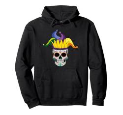 Sugarskull Clown Jester Beads Mardi Festival Karneval Pullover Hoodie von Mardi Gras Party Beads Carnival New Orleans Parade