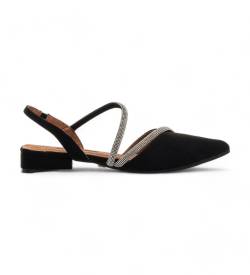 Mariamare für Damen. 68472 Schuhe 68472 schwarz (37), Stoff, Wohnung, 1 bis 3 cm, Schnalle, Lässig von Mariamare