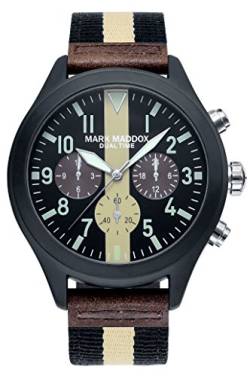 Mark Maddox Herren Chronograph Quarz Uhr mit Leder Armband HC2001-55 von Mark Maddox