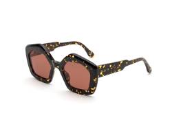 Marni Unisex Laughing Waters Havana Rossa MHL Gläser SONNENBRILLEN Acetat Havanna Rot Geometrisch Normal von Marni