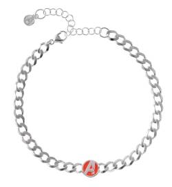 Marvel Armband mit Avengers-Armband aus Sterlingsilber für Mädchen, 18cm mit verstellbarer Verlängerung von Marvel