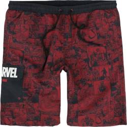 Marvel Comic Männer Badeshort dunkelrot XXL 100% Polyester Fan-Merch, Filme von Marvel