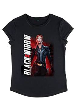 Marvel Damen Black Widow Epic Widow Women's Rolled Sleeve T-shirt, Schwarz, S von Marvel